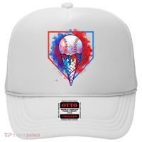 Cute Melting Ice Cream Baseball Ball Home Plate Hat thumb 0