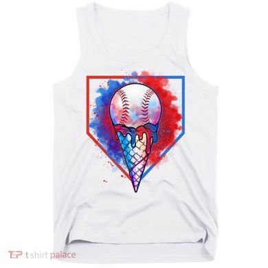 Cute Melting Ice Cream Baseball Ball Home Plate Tank Top