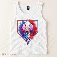 Cute Melting Ice Cream Baseball Ball Home Plate Tank Top thumb 2