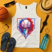 Cute Melting Ice Cream Baseball Ball Home Plate Tank Top thumb 4