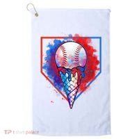 Cute Melting Ice Cream Baseball Ball Home Plate Golf Towel thumb 0