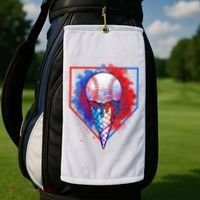 Cute Melting Ice Cream Baseball Ball Home Plate Golf Towel thumb 2