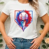 Cute Melting Ice Cream Baseball Ball Home Plate Women's T-Shirt thumb 2