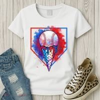 Cute Melting Ice Cream Baseball Ball Home Plate Women's T-Shirt thumb 3