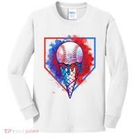 Cute Melting Ice Cream Baseball Ball Home Plate Kids Long Sleeve Shirt thumb 0