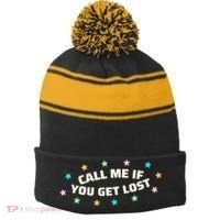 Call Me If You Get Lost Stripe Pom Pom Beanie thumb 0