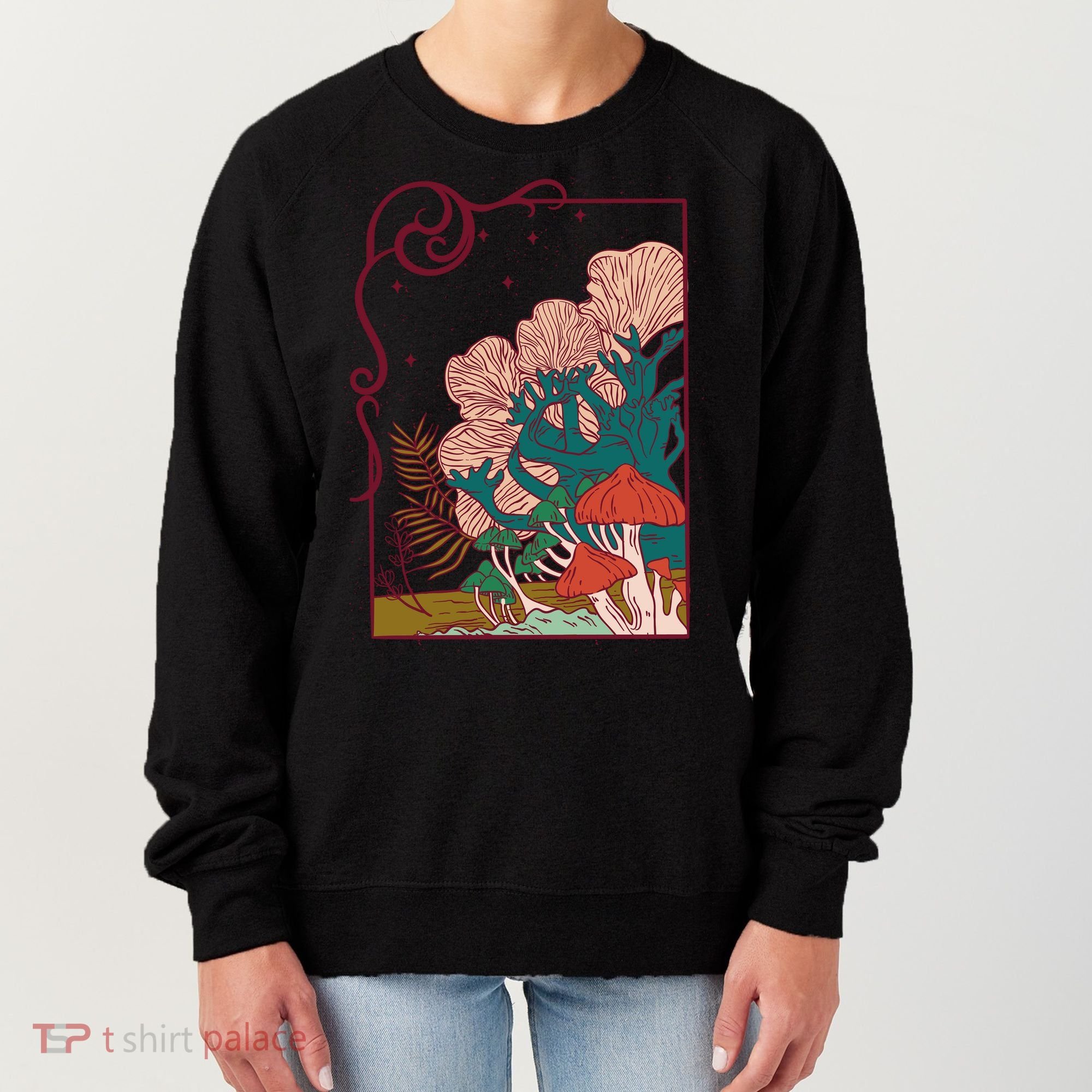 Cool Mushrooms Illustration Women's Sweatshirt