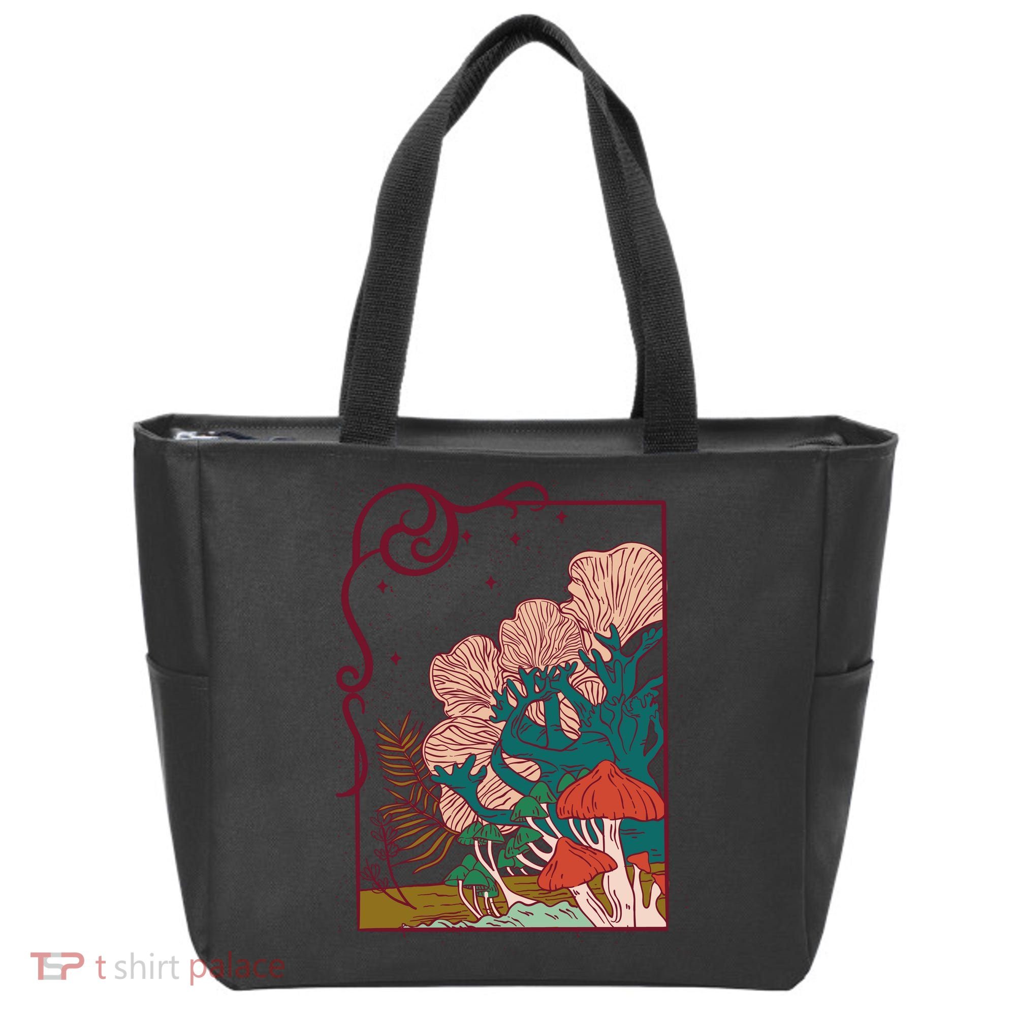 Cool Mushrooms Illustration Tote Bag