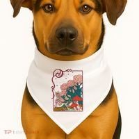 Cool Mushrooms Illustration USA-Made Doggie Bandana thumb 1