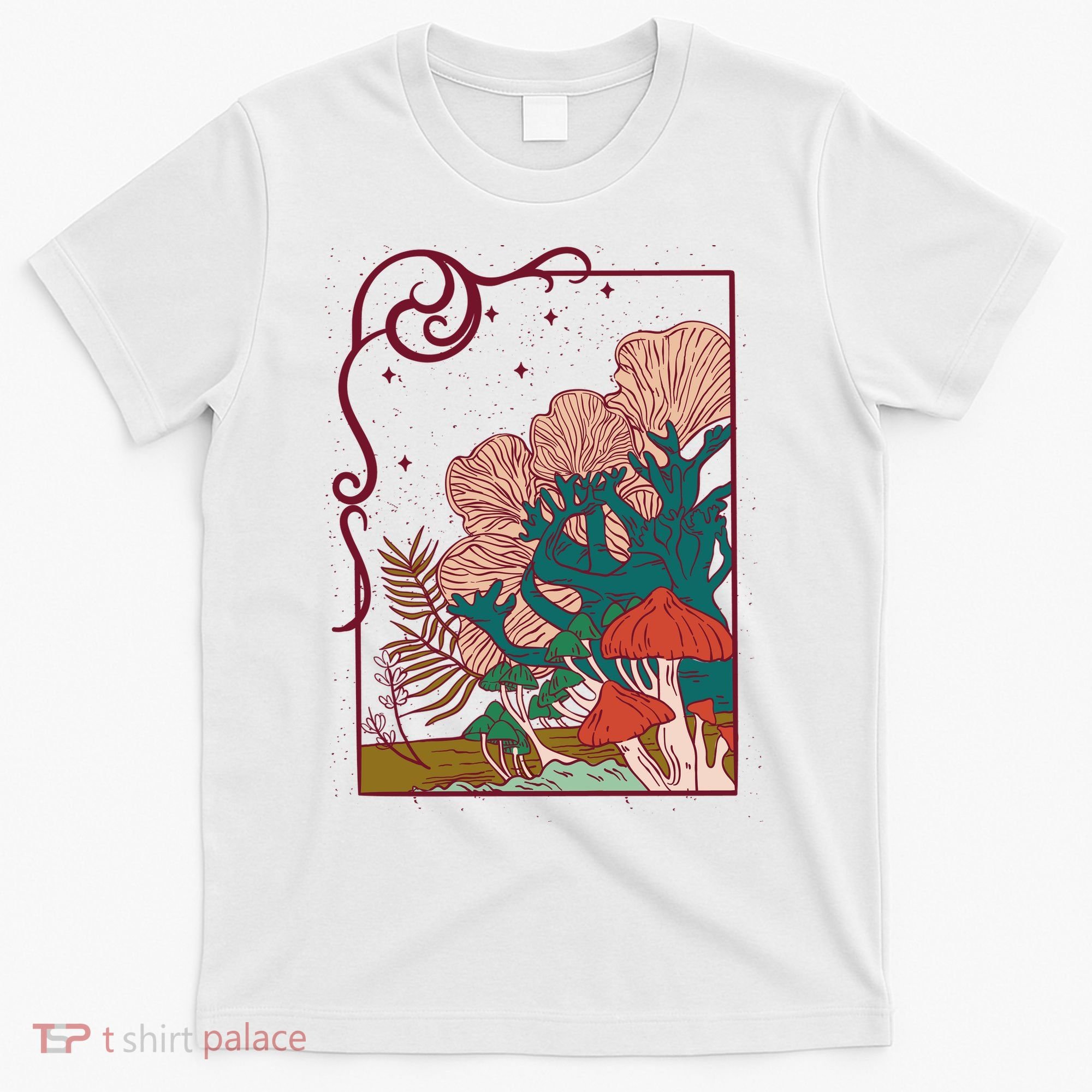 Cool Mushrooms Illustration T-Shirt