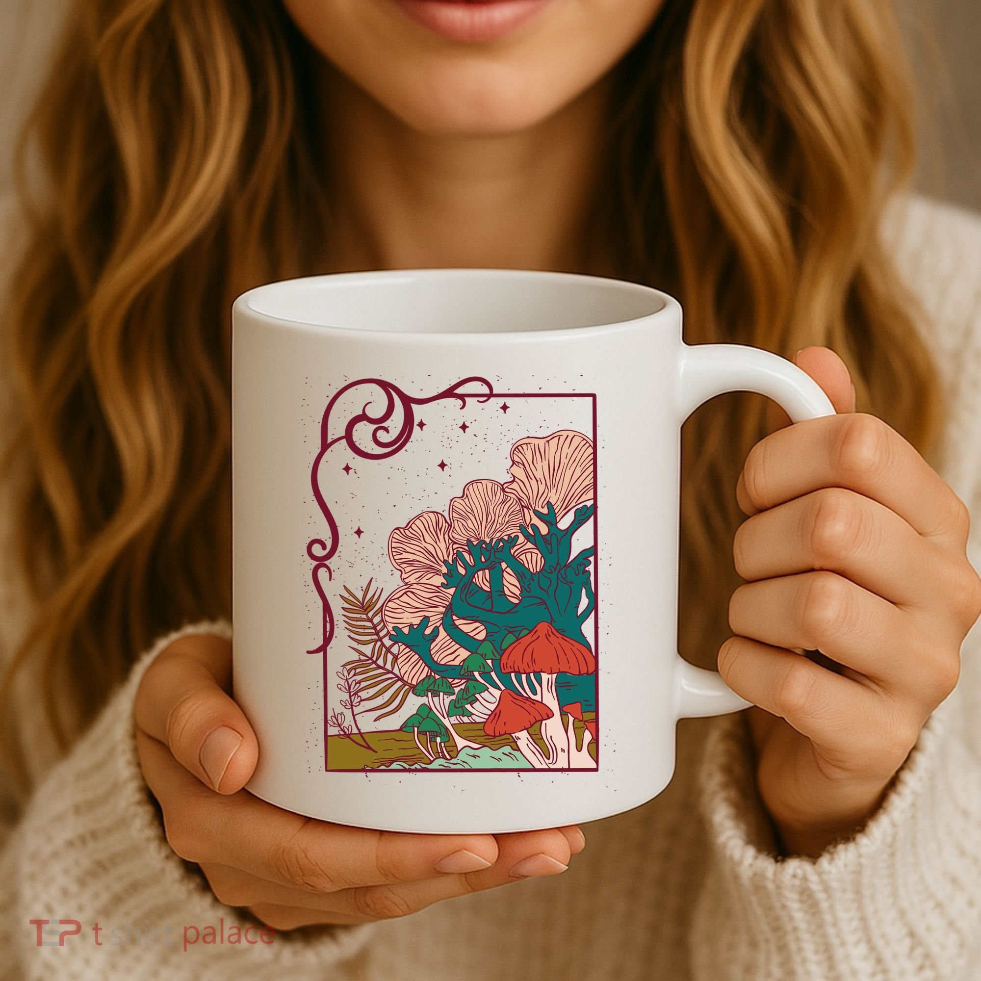 Cool Mushrooms Illustration Coffee Mug