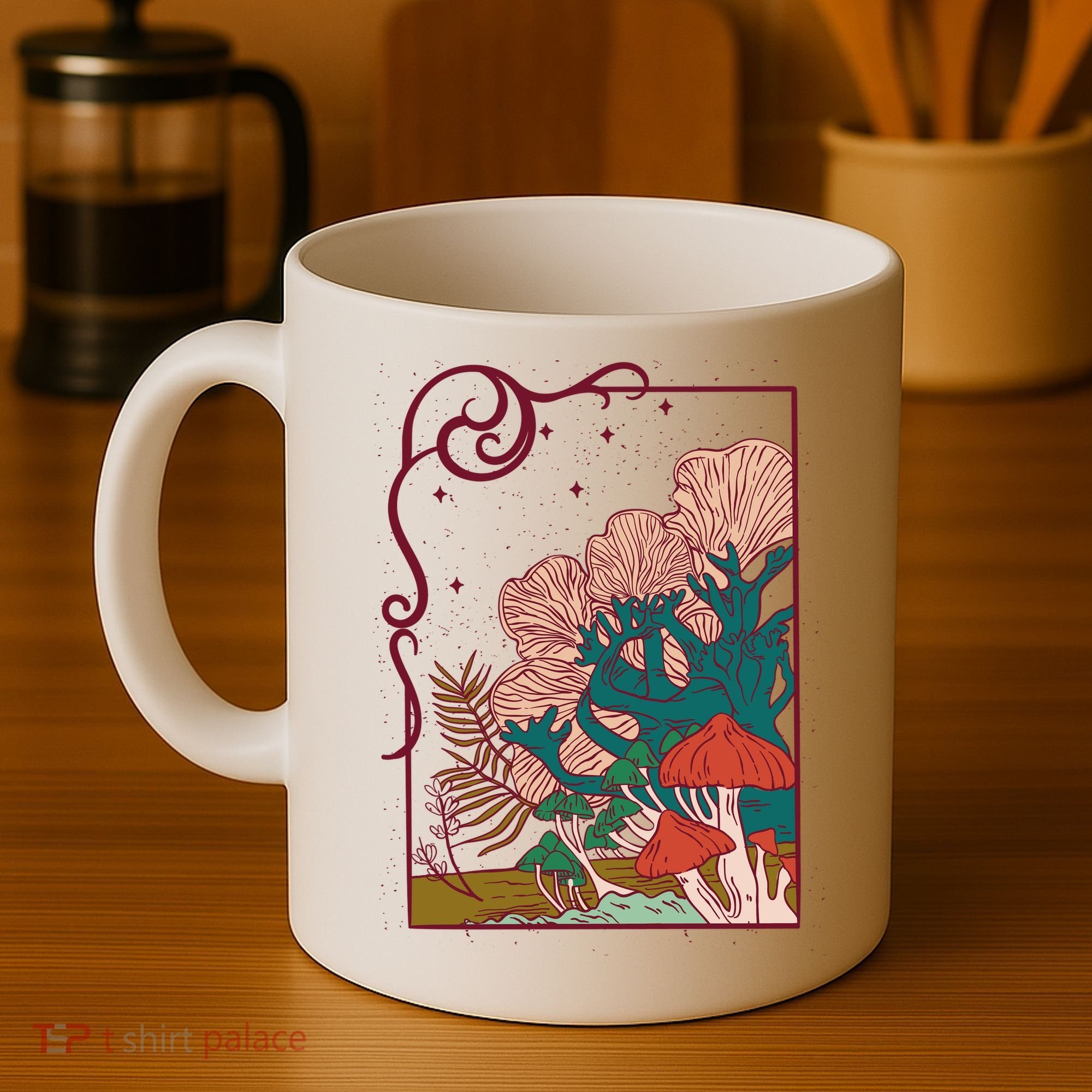 Cool Mushrooms Illustration Coffee Mug