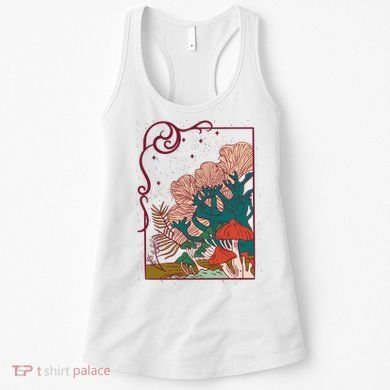 Cool Mushrooms Illustration Women's Tank Top