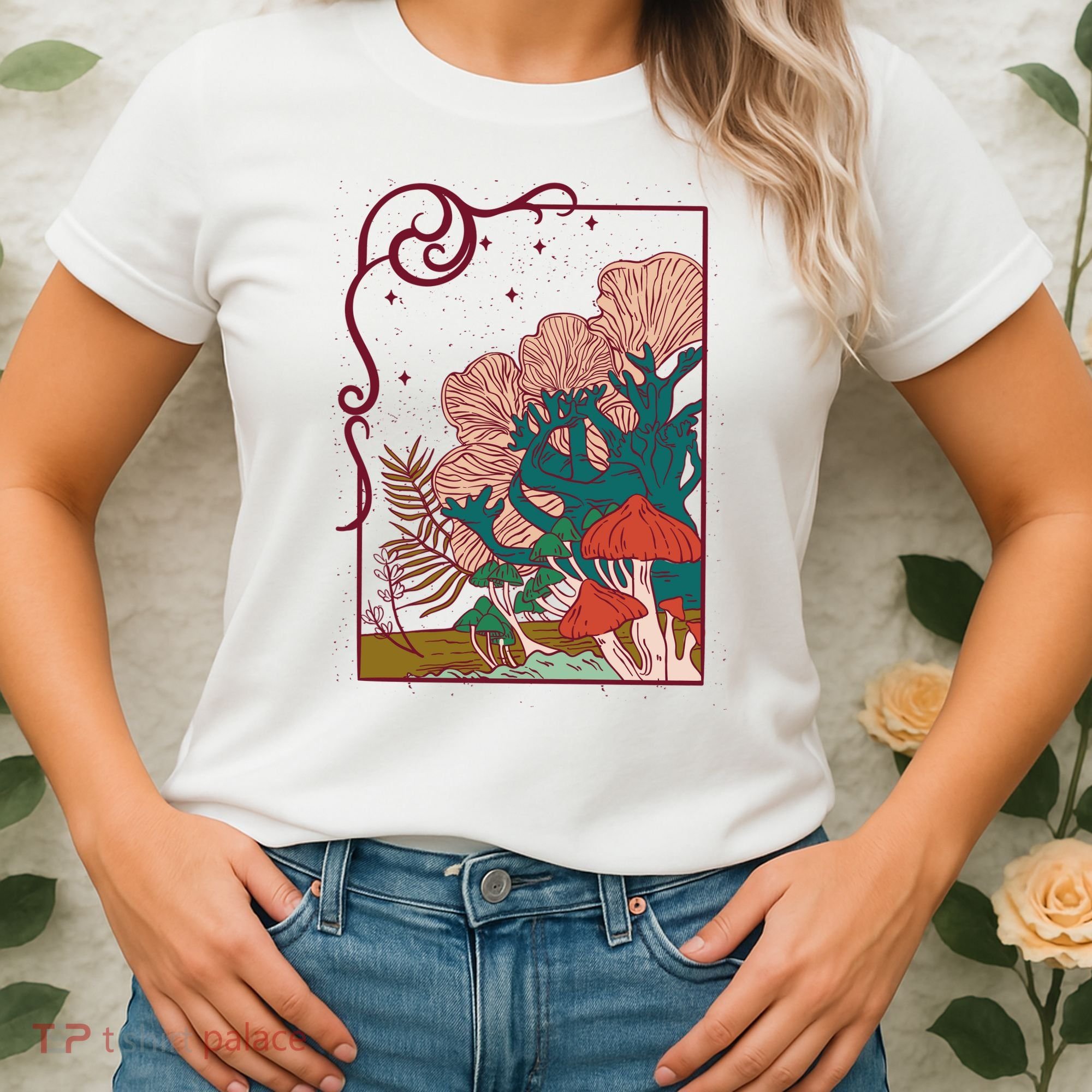 Cool Mushrooms Illustration Women's T-Shirt