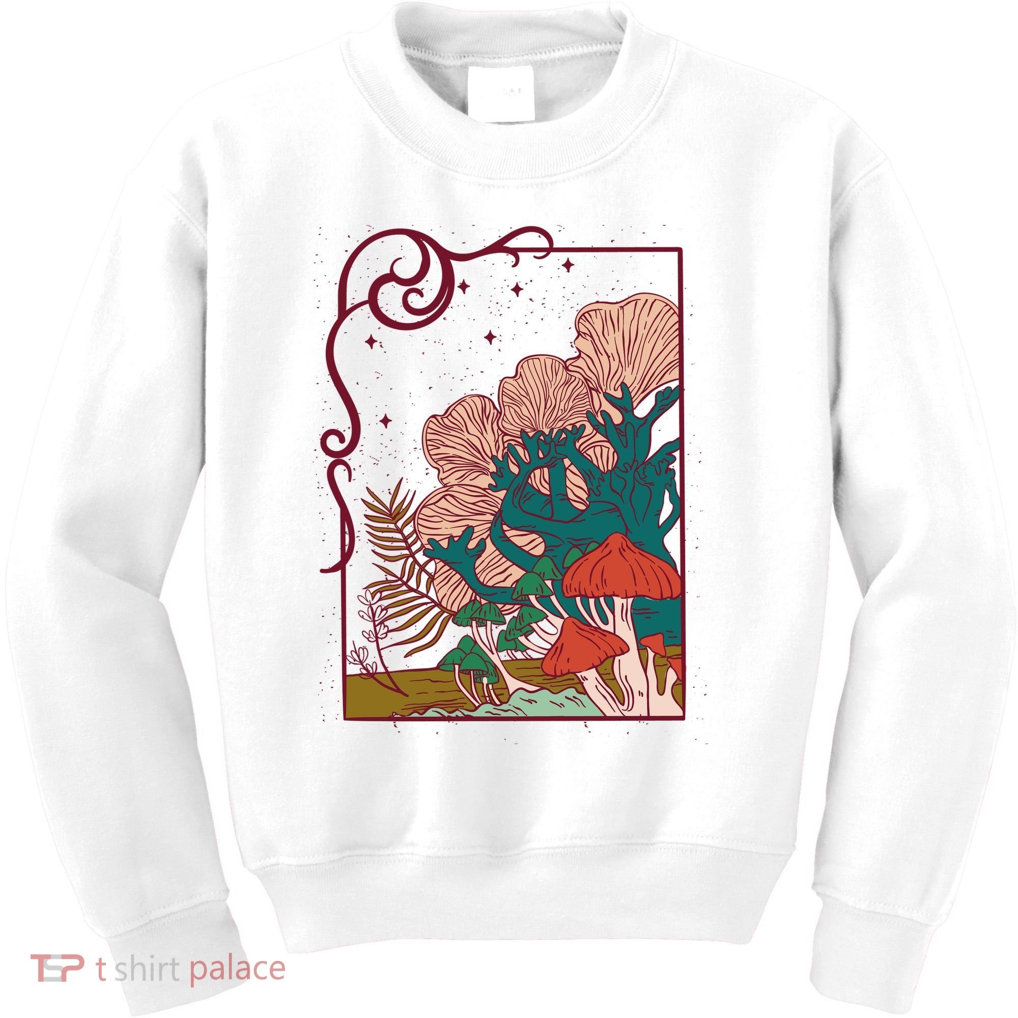 Cool Mushrooms Illustration Kids Sweatshirt