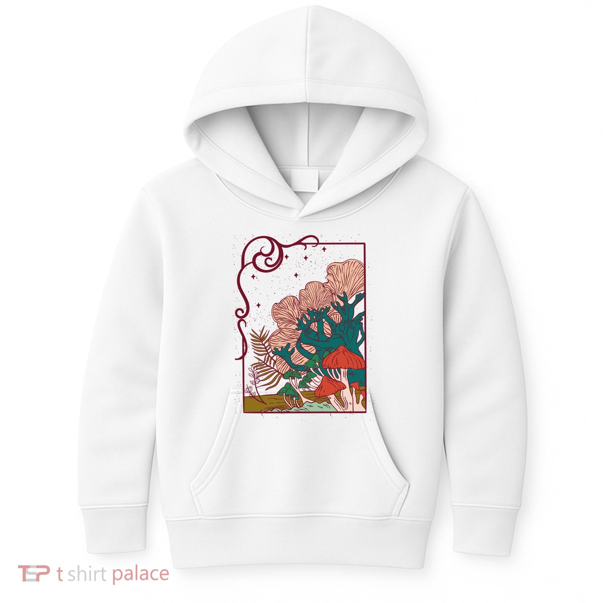 Cool Mushrooms Illustration Kids Hoodie