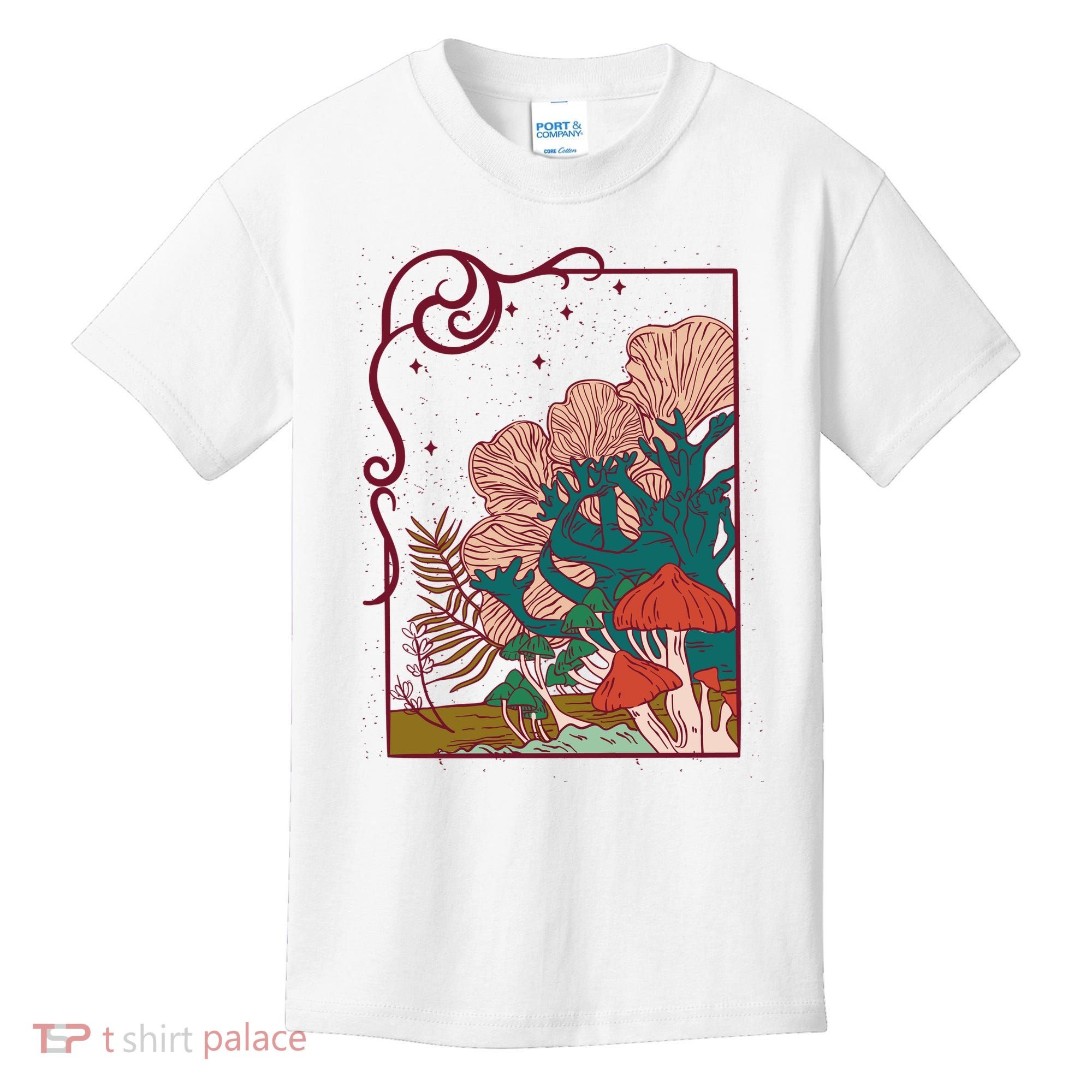 Cool Mushrooms Illustration Kids T-Shirt