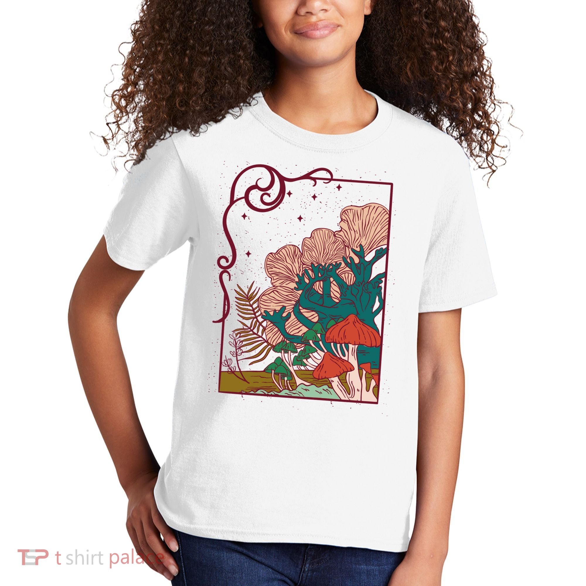 Cool Mushrooms Illustration Kids T-Shirt