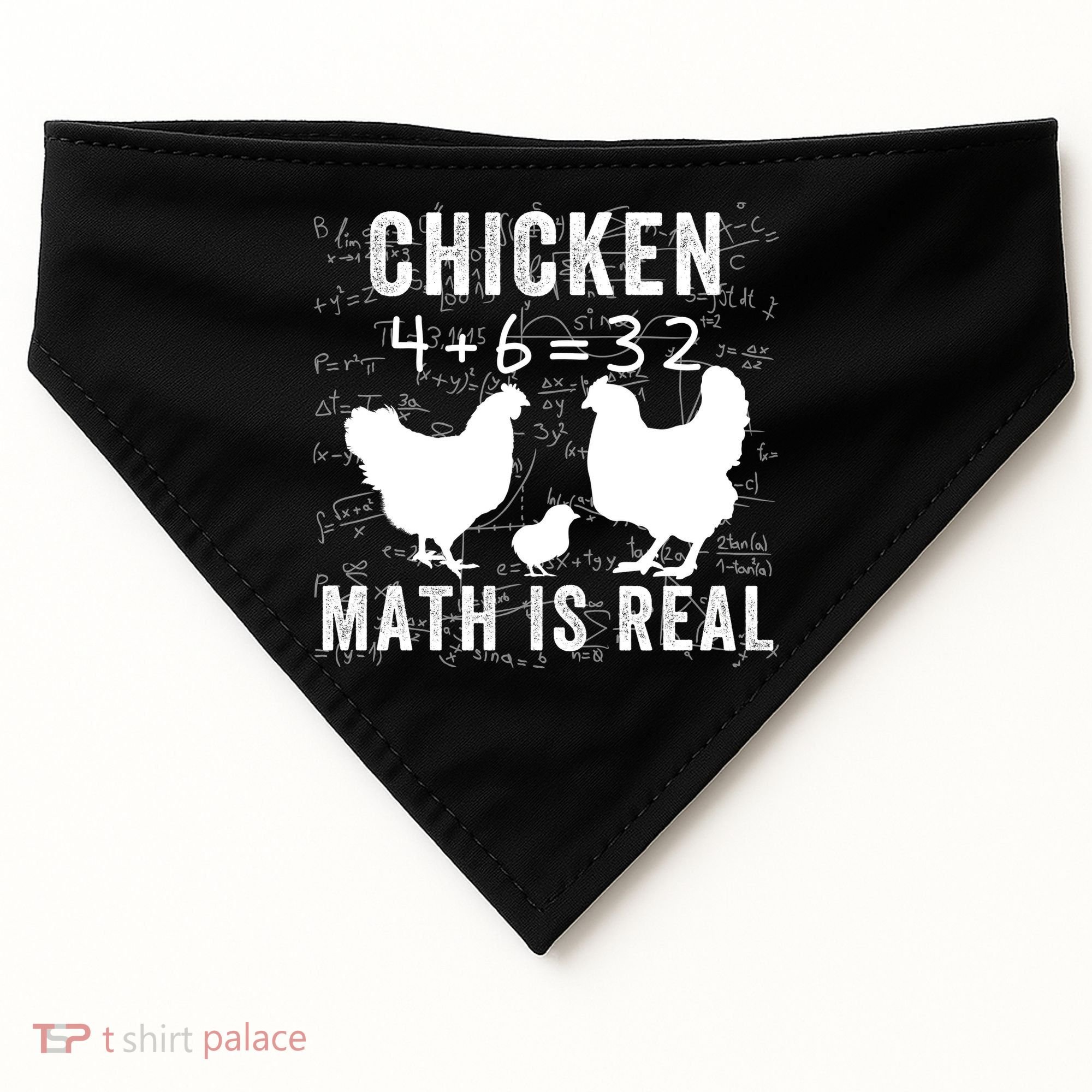 Chicken Math Is Real Chicken Lover Funny Chicken Math Meme Chicken Whisperer USA-Made Doggie Bandana