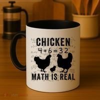 Chicken Math Is Real Chicken Lover Funny Chicken Math Meme Chicken Whisperer Coffee Mug thumb 4