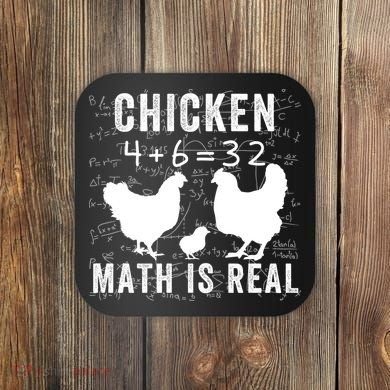 Chicken Math Is Real Chicken Lover Funny Chicken Math Meme Chicken Whisperer Coaster