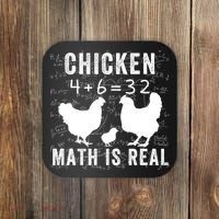 Chicken Math Is Real Chicken Lover Funny Chicken Math Meme Chicken Whisperer Coaster thumb 0