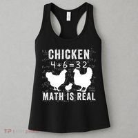 Chicken Math Is Real Chicken Lover Funny Chicken Math Meme Chicken Whisperer Women's Tank Top thumb 3