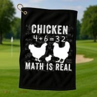 Chicken Math Is Real Chicken Lover Funny Chicken Math Meme Chicken Whisperer Golf Towel thumb 1