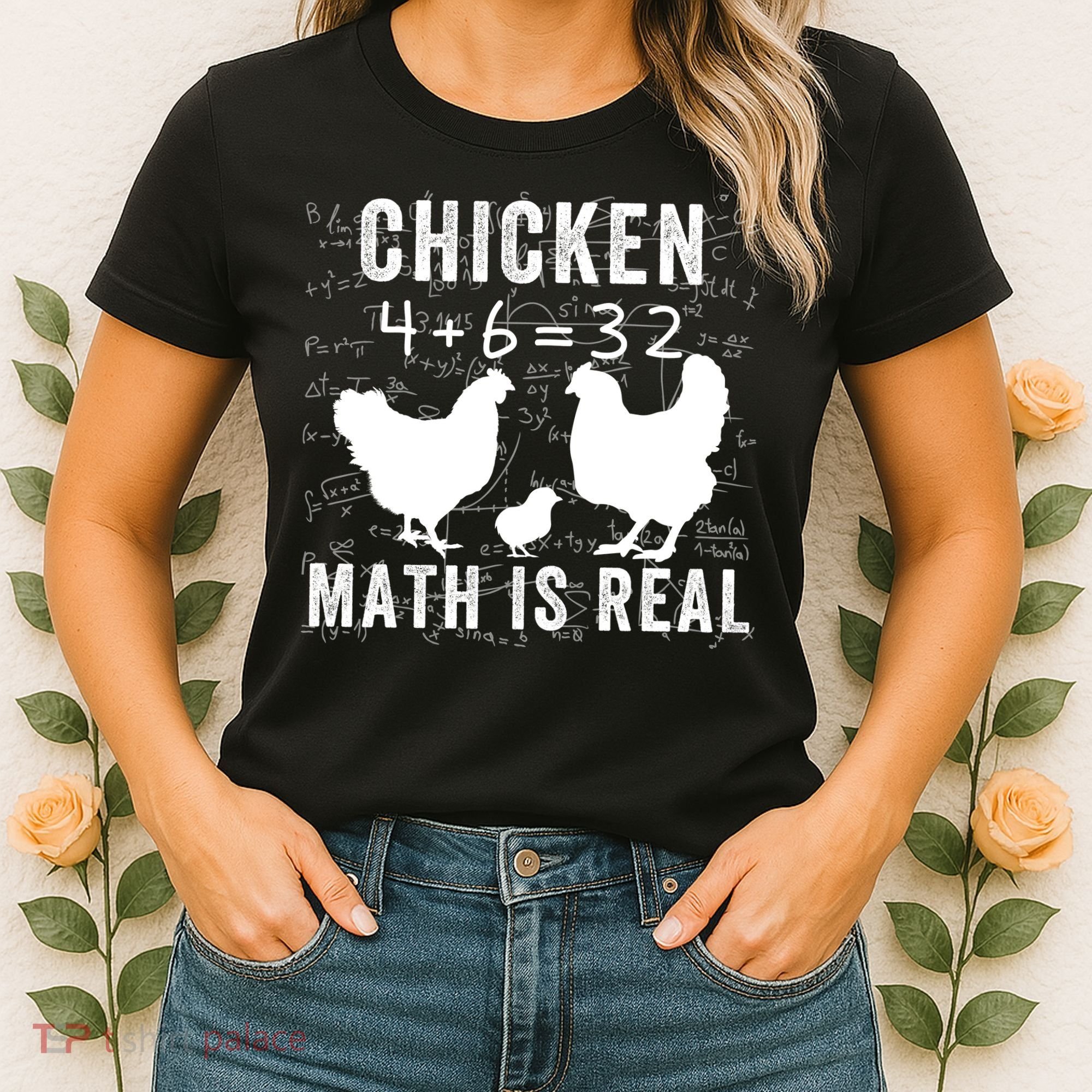 Chicken Math Is Real Chicken Lover Funny Chicken Math Meme Chicken Whisperer Women's T-Shirt