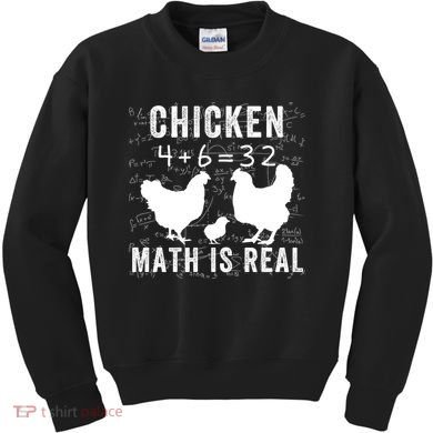 Chicken Math Is Real Chicken Lover Funny Chicken Math Meme Chicken Whisperer Kids Sweatshirt