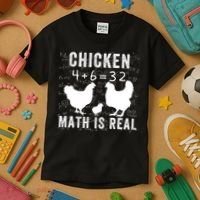 Chicken Math Is Real Chicken Lover Funny Chicken Math Meme Chicken Whisperer Kids T-Shirt thumb 3