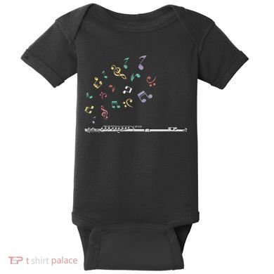 Classical Musical Instrument Flutist Gift Flute Baby Bodysuit