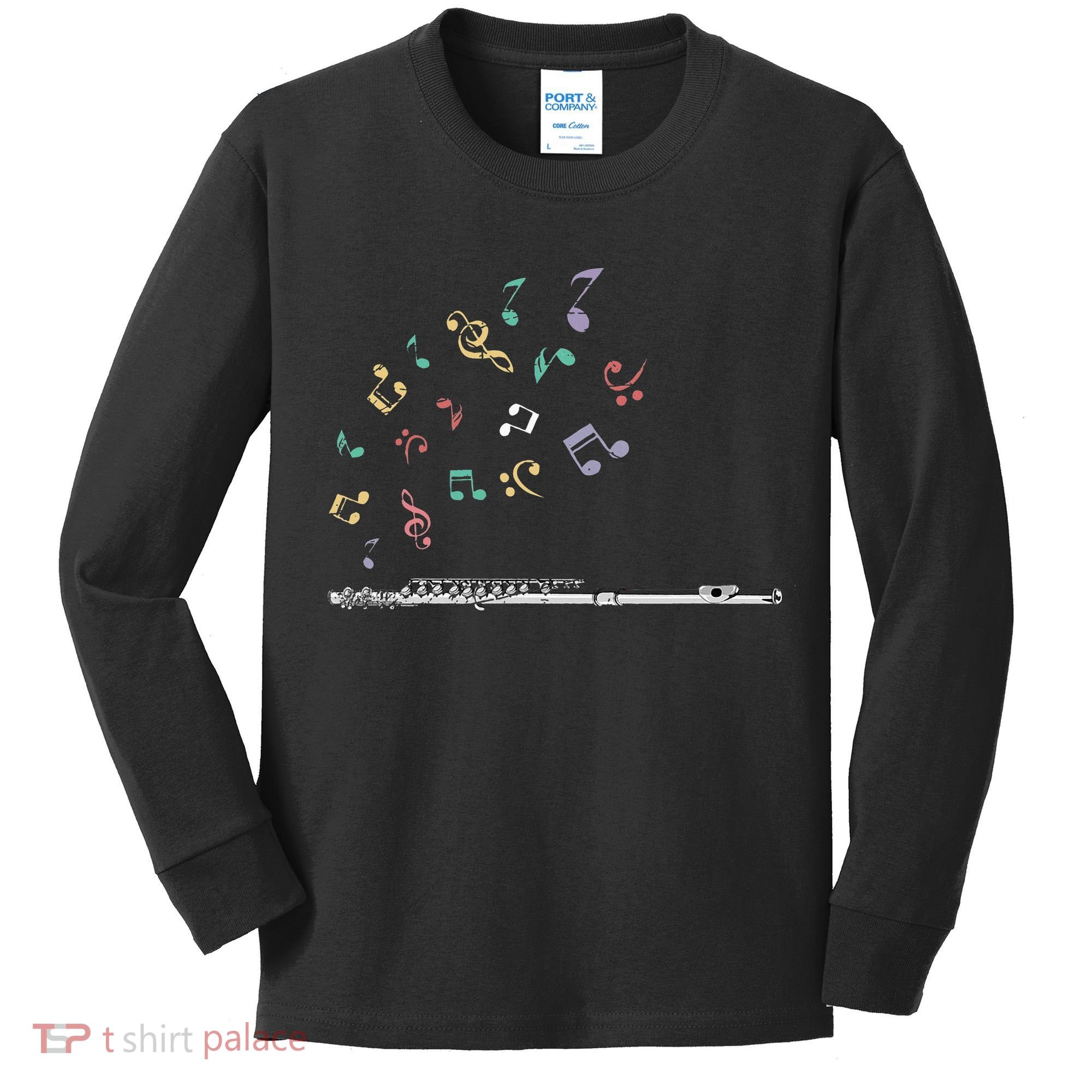 Classical Musical Instrument Flutist Gift Flute Kids Long Sleeve Shirt