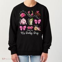 Coquette Mint Julep Big Hat Derby Horse Racing Women Women's Sweatshirt thumb 0