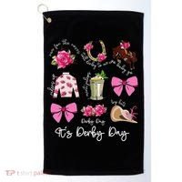 Coquette Mint Julep Big Hat Derby Horse Racing Women Golf Towel thumb 0