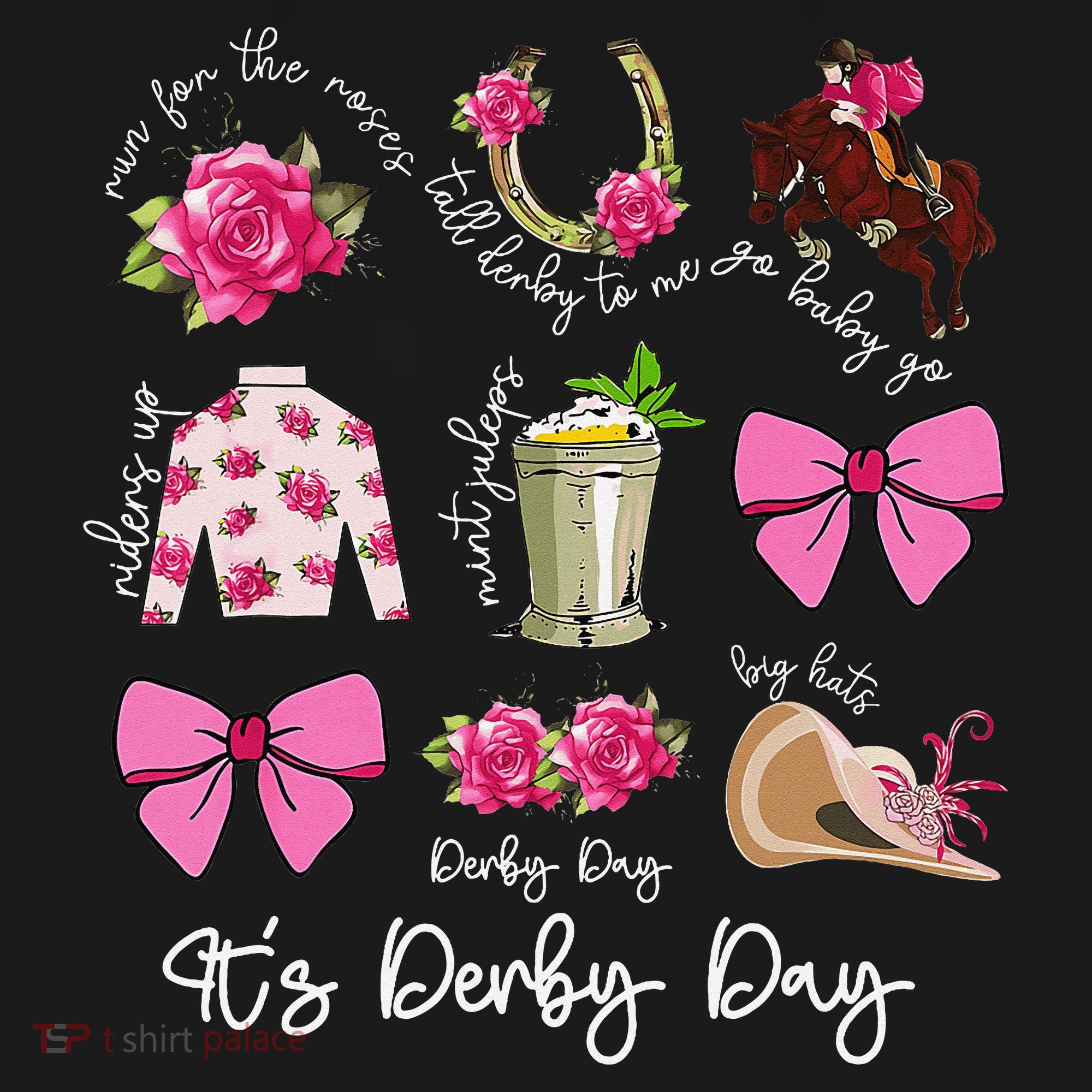 Coquette Mint Julep Big Hat Derby Horse Racing Women Women's T-Shirt