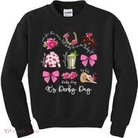 Coquette Mint Julep Big Hat Derby Horse Racing Women Kids Sweatshirt thumb 0