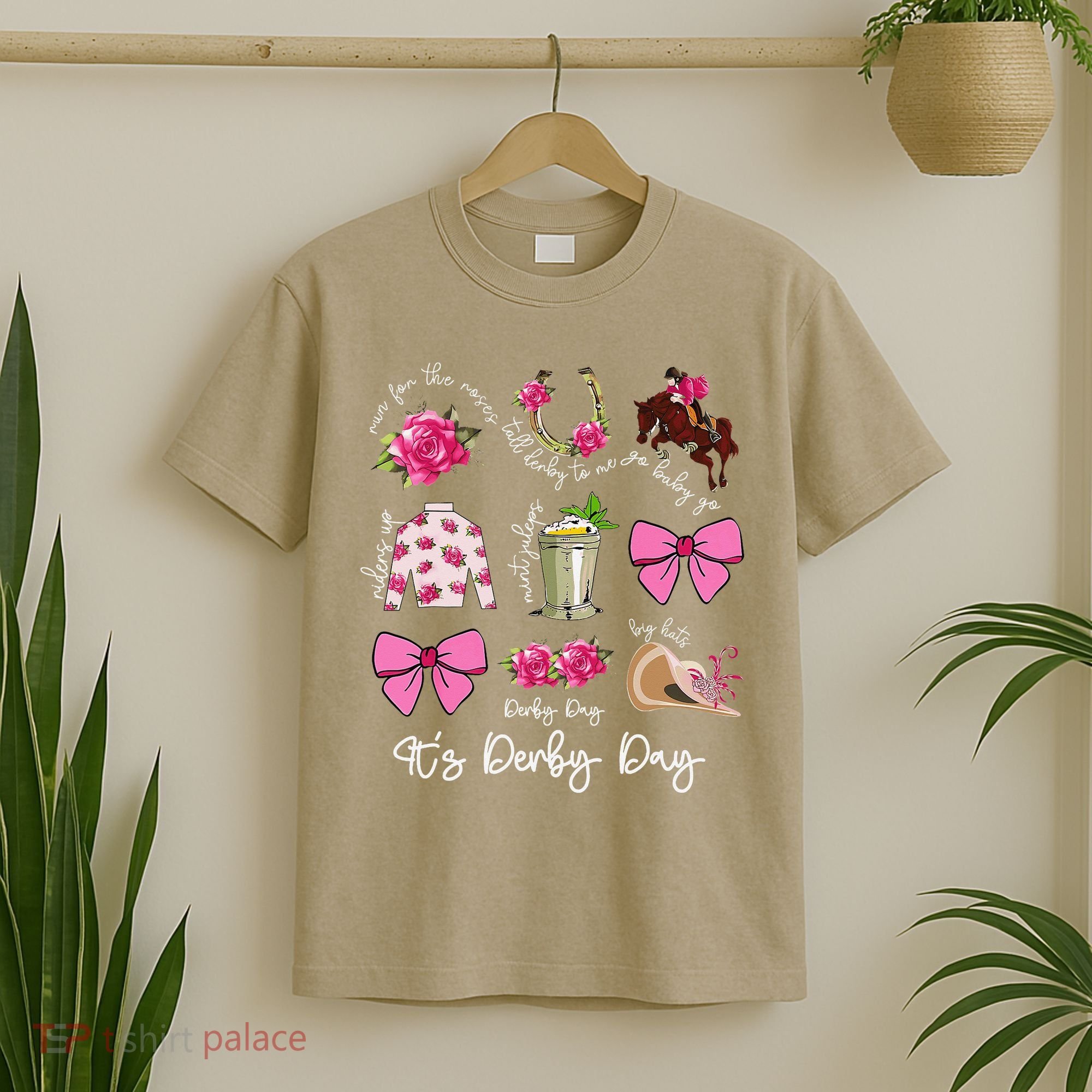Coquette Mint Julep Big Hat Derby Horse Racing Women T-Shirt