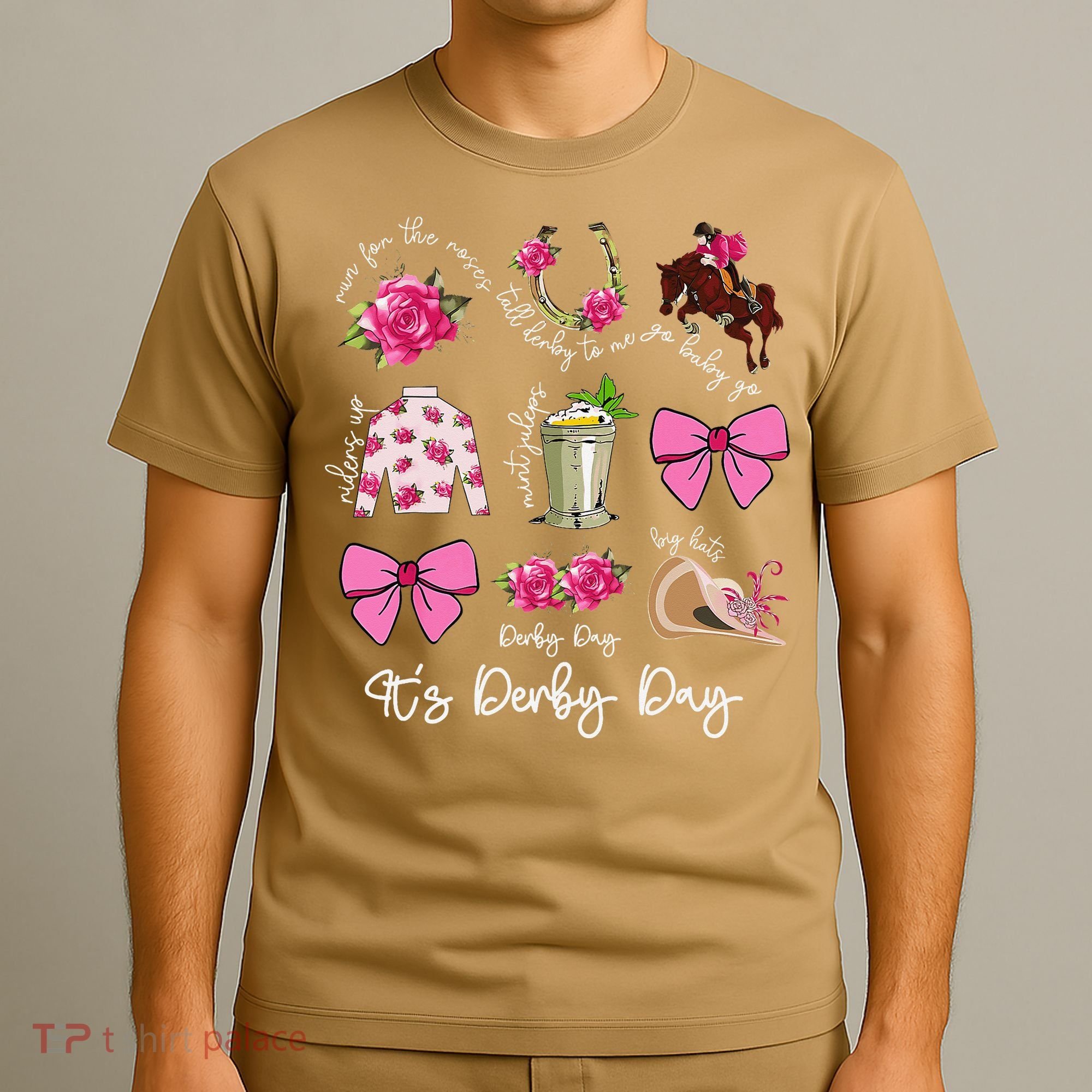 Coquette Mint Julep Big Hat Derby Horse Racing Women T-Shirt
