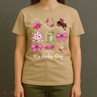 Coquette Mint Julep Big Hat Derby Horse Racing Women T-Shirt thumb 4