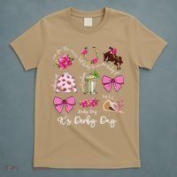 Coquette Mint Julep Big Hat Derby Horse Racing Women T-Shirt thumb 5