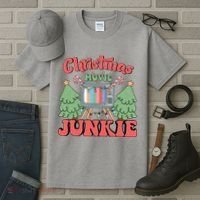 Christmas Movie Junkie Tall T-Shirt thumb 3