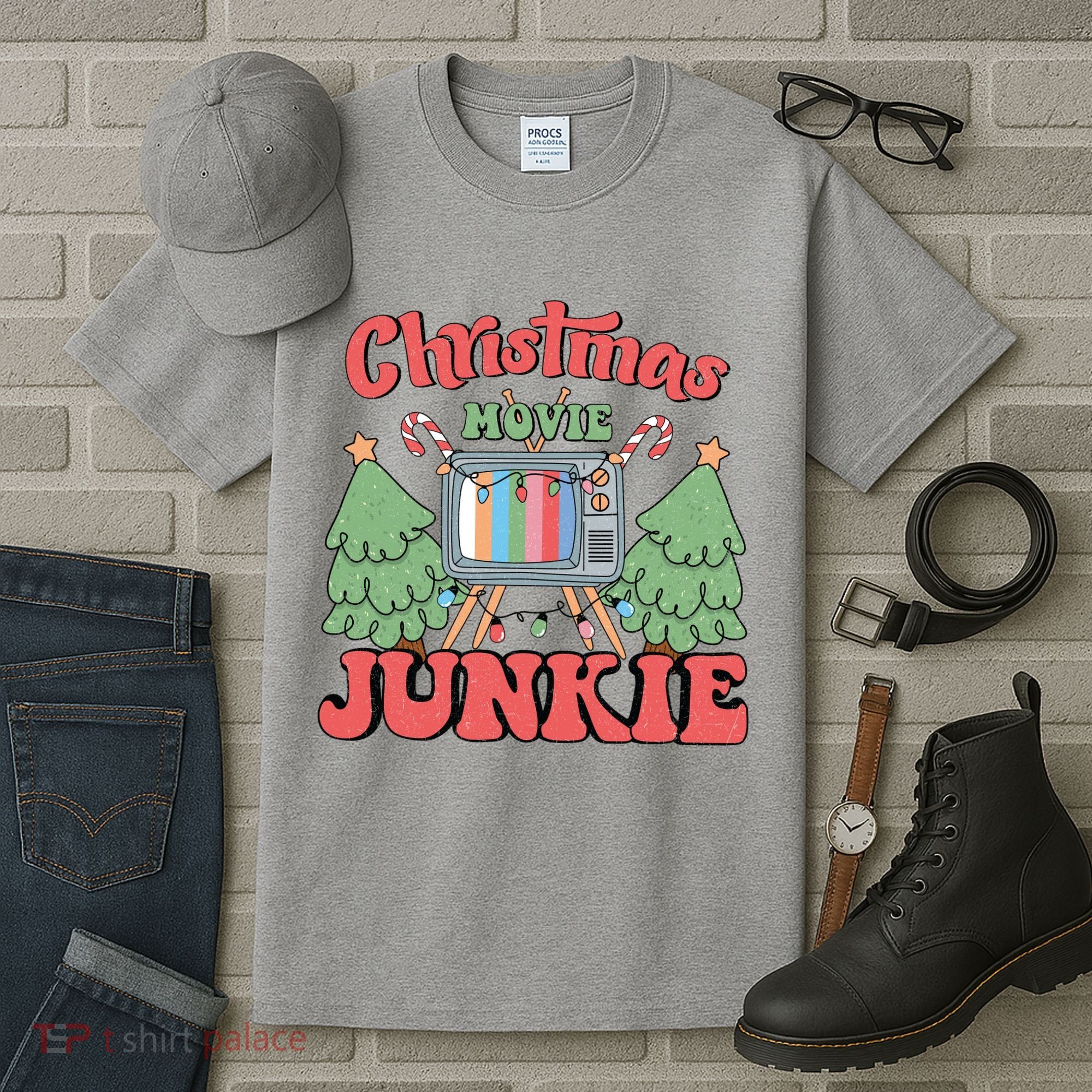 Christmas Movie Junkie Tall T-Shirt
