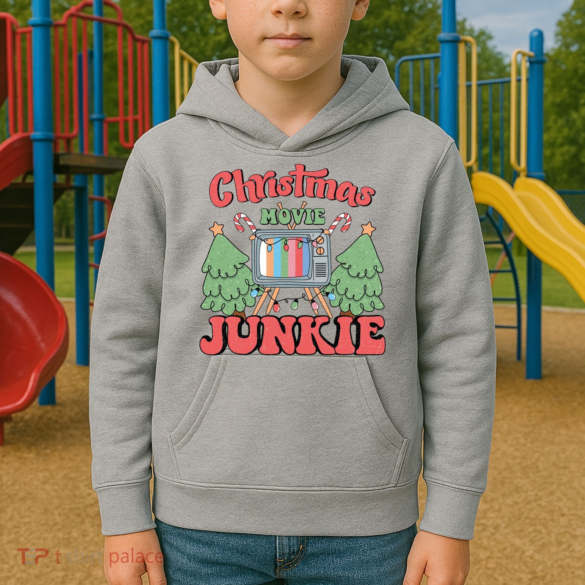 Christmas Movie Junkie Kids Hoodie