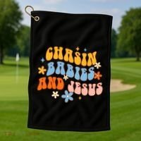Christian Mom Jesus God Religious Chasin And Jesus Gift Golf Towel thumb 1