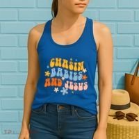 Christian Mom Jesus God Religious Chasin And Jesus Gift Women's Tank Top thumb 2