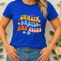 Christian Mom Jesus God Religious Chasin And Jesus Gift Women's T-Shirt thumb 2