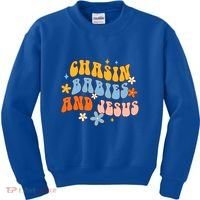 Christian Mom Jesus God Religious Chasin And Jesus Gift Kids Sweatshirt thumb 0