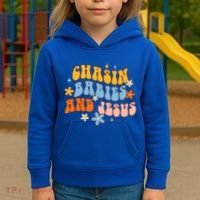 Christian Mom Jesus God Religious Chasin And Jesus Gift Kids Hoodie thumb 3