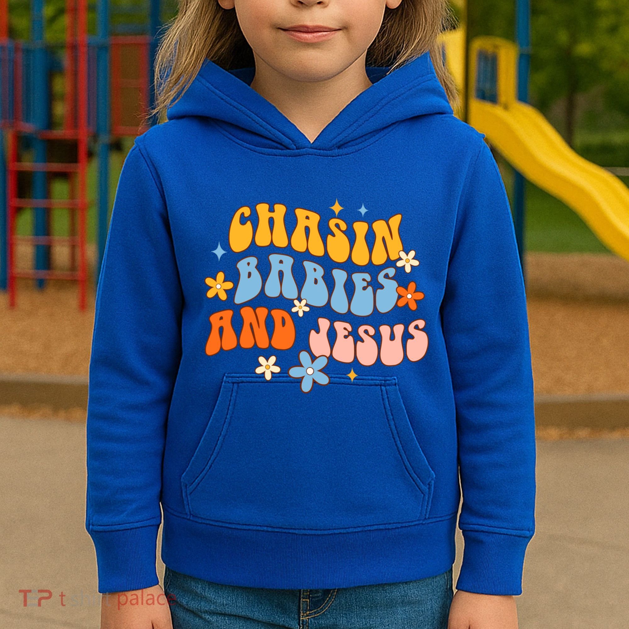 Christian Mom Jesus God Religious Chasin And Jesus Gift Kids Hoodie